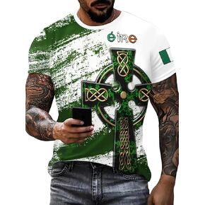 Men's T-Shirts,St Patricks Day Shirt Men,Funny Shamrock T Shirt Irish Distressed Shamrock T-Shirt in Kuwait