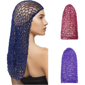 Mesh Hair Net Cap for Sleeping Women Knit Crochet Snood Hat Wig Caps Turban in Kuwait