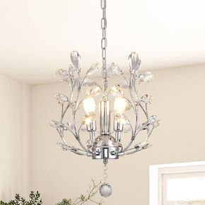 Ganeed Crystal Chandeliers,Vintage 8 Lights Pendant Light,K9 Clear Crystal Chandelier Lighting Fixtures,Ceiling Light for Living Room Bedroom Restaurant Porch Hallway (Black) in Kuwait
