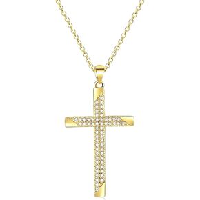 Dainty Gold Cross Necklace for Women 14K Gold Christian Faith Religious Jewelry Cross Pendant with Cubic Zircon for Mom Valentine's Day Birthday Mother's Day Gifts in Kuwait