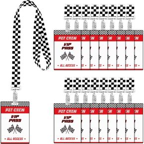 30 مجموعة من بطاقات مرور VIP للسباقات، بطاقات شارة VIP من مادة PVC مع حبال سباق مربعة باللونين الأبيض والأسود لتزيين حفلات السباق وحفلات الألعاب ومستلزمات حفلات أعياد الميلاد وملحقات تمرير خلف الكواليس in Kuwait