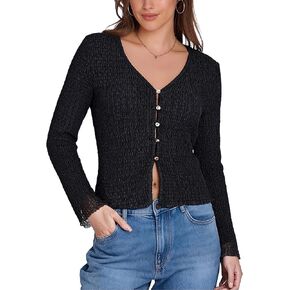 Womens V Neck Cardigan Button Up Long Sleeveless Tops in Saudi Arabia