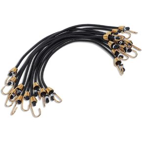 60 قطعة من حبال بنجي صغيرة شديدة التحمل مع خطافات، أشرطة مطاطية سوداء مقاس 10 بوصة للتخييم والأمتعة والدراجات والخيام والأقمشة والدراجات النارية لنقل البضائع in Kuwait