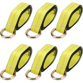 6PCS 2 Inch x 8.2 Ft Lasso Tow Strap with D Ring, 10,000Lbs Load-Bearing Auto Tie Down Straps, D Ring Wheel Lift Straps Tow Truck Straps for Trailer Tow Truck in Kuwait