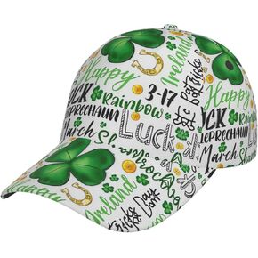 Funny St Patrick's Day Hats Cute Lucky Clover Baseball Cap Adjustable Snapback Hat Cap for Men Women in Kuwait