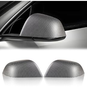 2 PCS Side Mirror Covers Compatible with Tes-la Model 3 2017 2018 2019 2020 2021 2022 2023 2024 2025, Left & Right Side Rearview Mirror Guard Cover, Mirror Cap, Gloss Black in Kuwait