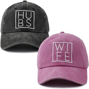 هدايا السيد والسيدة، هدايا بعل للرجال، قبعة زوجة للنساء، قطعتين من قبعات شهر العسل، قبعة بيسبول متزوجة للتو للزوج والزوجة والعروس والعريس in Kuwait