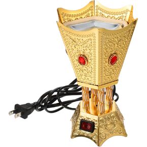 Bakhoor Electric Incense Burner Middle Eastern Style Tabletop Electric Censer Censer Metal Incense Burner for Home Office Yoga Spa Decor Golden in Kuwait