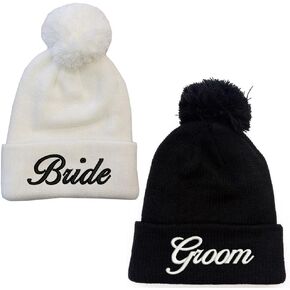 العروس والعريس قبعة صغيرة بيضاء سوداء بوم بوم in Kuwait