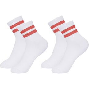 2 Pairs Striped Crew Socks for Women Vintage Style Breathable Ankle Socks for Women Fits US Women's Shoe Size 9-11 in Kuwait