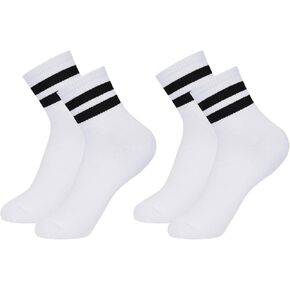 2 Pairs Striped Crew Socks for Women Vintage Style Breathable Ankle Socks for Women Fits US Women's Shoe Size 9-11 in Kuwait