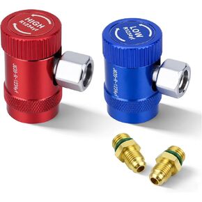 R1234yf Quick Coupler Adapter Kit, Quick Connect R1234yf Adapters & AC Hose Fitting Connectors, High/Low R1234yf Adapter for Air Conditioning Evacuation and Recharging, Conditioning Line Repair Tools in Kuwait