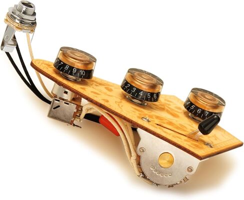 Prewired 𝗪𝗶𝗿𝗶𝗻𝗴 𝗛𝗮𝗿𝗻𝗲𝘀𝘀 for Electric Guitar with Triple Single Coil Pickups, Presoldered Wiring Kit Included Smooth 5-way Blade Switch Push-pull Tone 1 Volume Pots Orange Capacitor, White in Kuwait