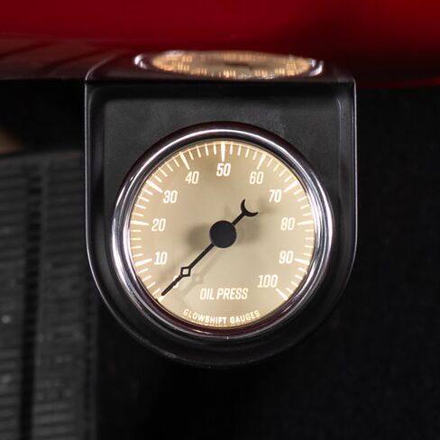 مجموعة قياس ضغط الزيت GlowShift Classic Series 100 PSI - تتضمن مستشعرًا إلكترونيًا 1/8-27 NPT وأحزمة أسلاك - قرص أبيض عتيق - LED أبيض - تصميم على الطراز العتيق - 2-1/16 بوصة (52 مم) in Saudi Arabia