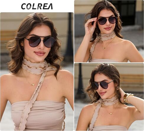 نظارات شمسية مستقطبة طراز Aviator للسيدات والرجال بإطار كبير بتصميم كلاسيكي عصري طراز السبعينيات CL1392 in Kuwait