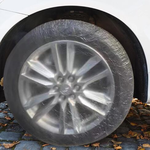 Disposable Tire Covers for Truck Wheel Protection Transparent Plastic Tire Protectors with Elastic Design for Dustproof Repair Washing and Painting Maintenance in Saudi Arabia