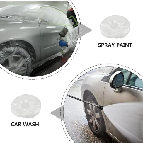 Disposable Tire Covers for Truck Wheel Protection Transparent Plastic Tire Protectors with Elastic Design for Dustproof Repair Washing and Painting Maintenance in Saudi Arabia