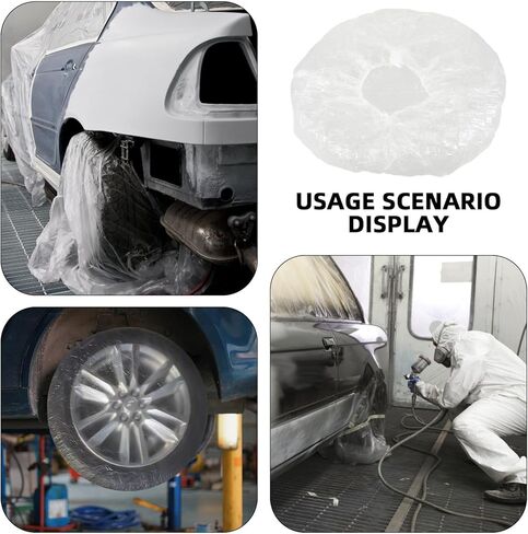 Disposable Tire Covers for Truck Wheel Protection Transparent Plastic Tire Protectors with Elastic Design for Dustproof Repair Washing and Painting Maintenance in Saudi Arabia