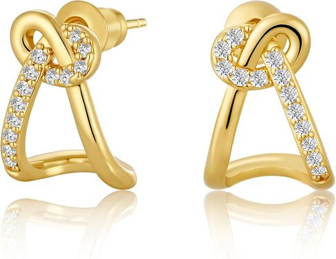 Gold Silver Earrings for Women Trenady,Dainty 14K Gold Stud Earrings Simple Minimalist Hypoallergenic Small Hoop Earring for Women Gifts in Saudi Arabia