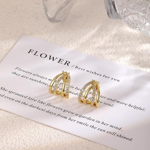 Gold Silver Earrings for Women Trenady,Dainty 14K Gold Stud Earrings Simple Minimalist Hypoallergenic Small Hoop Earring for Women Gifts in Saudi Arabia