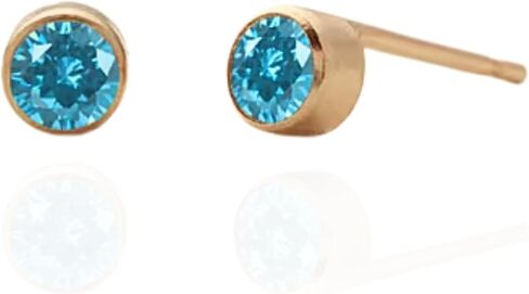 QueenBee 14K مطلية بالذهب جولة جوهرة الميلاد أقراط للنساء لذيذ الأحجار الكريمة ترصيع أنيقة عيد ميلاد مجوهرات هدية لها in Kuwait
