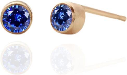 QueenBee 14K مطلية بالذهب جولة جوهرة الميلاد أقراط للنساء لذيذ الأحجار الكريمة ترصيع أنيقة عيد ميلاد مجوهرات هدية لها in Kuwait