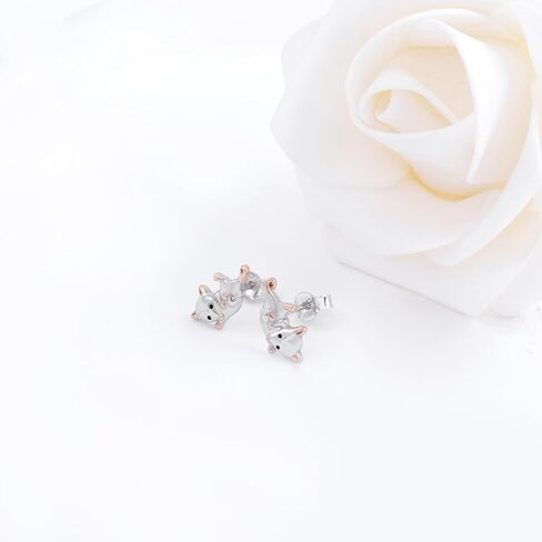 Cute Possum Earrings for Women - 925 Sterling Silver Opossum Stud Earrings Animal Jewelry Hypoallergenic Birthday Christmas Gift in Kuwait