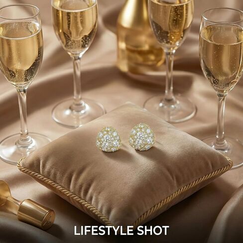 أقراط مثلثة منتفخة ذهبية أنيقة من تشيكوسلوفاكيا، تصميم زهور، أقراط هندسية مقببة متلألئة للنساء، أقراط فاخرة مرصعة كثيفة للولائم/المواعدة/يوميًا/حفلة in Kuwait