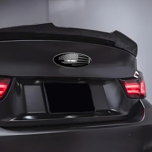 7 Inch Car Front Grille American Flag Emblem, Aluminum Oval Overlay Vehicle Rear Tailgate Decal Badge, Automotive Replacement Accessories, Compatible with F150 Explorer Ranger (Black) in Saudi Arabia
