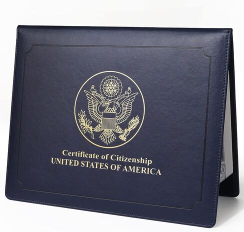 SUNEE US Citizenship Certificate Holder - US Citizenship Gifts - PU Naturalization Certificate, Gold American Seal Logo Certificate of Citizenship Cover, Padded with Cover in Kuwait