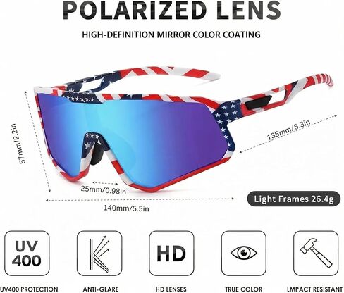 Polarized Sports Sunglasses Men Women, Outdoors UV Protection Sun glasses,Cycling Fishing Baseball Running Sunglasses in Kuwait