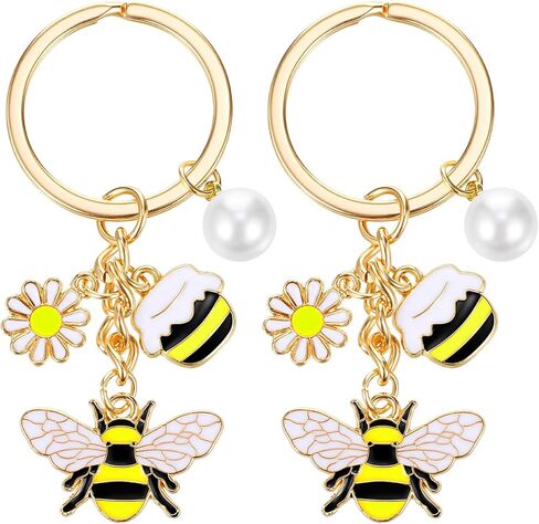 قطعتان من سحر النحل الجميل للنساء، سلسلة مفاتيح لطيفة على شكل نحلة مع ديزي، سلسلة مفاتيح ديزي للنساء، سلاسل مفاتيح لطيفة للفتيات المراهقات، هدايا لعيد الميلاد/عيد الميلاد/عيد الشكر in Saudi Arabia