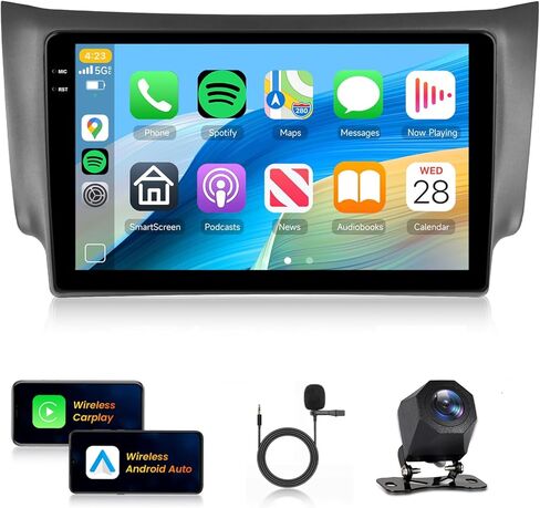 2+64G for Nissan Sentra 2013-2017 Car Radio with Wireless Carplay/Android Auto,Android Car Stereo 10.1 Inch Touch Screen GPS Navi WiFi Bluetooth FM/RDS Mirror Link SWC Backup Camera for Sentra Radio in Saudi Arabia