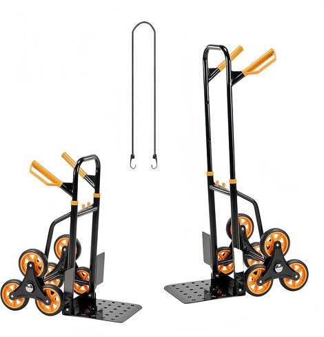 Stair Climber Hand Truck, 330 Lbs Capacity Foldable Dolly with 6-Wheel Design, Stair Climbing Cart for Moving Furniture Home Factory Office, Height Adjustable Handle Climbing Trolley in Saudi Arabia