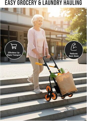 Stair Climber Hand Truck, 330 Lbs Capacity Foldable Dolly with 6-Wheel Design, Stair Climbing Cart for Moving Furniture Home Factory Office, Height Adjustable Handle Climbing Trolley in Saudi Arabia