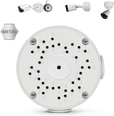 【Only Compatible with Bullet Cameras】 Universal Bullet Security Camera Mount Bracket Hide Cable, Metal Electric Enclosure, Waterproof Outdoor Camera Cover, Base Junction Box for CCTV Cams (1 Pack) in Kuwait