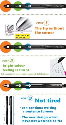 قلم حبر جل سيجنو RT1 قابل للسحب، نقطة صغيرة 0.38 مم، قبضة مطاطية، حبر بنفسجي، 5 عبوات، مجموعة ملاحظات لاصقة قيمة in Kuwait