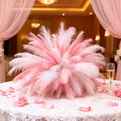 Giegxin 120 Pcs Valentine's Day Pink Faux Pampas Grass 24in Fluffy Artificial Blush Fake Pampas Stems Vase Filler Flower Arrangement for Home Wedding Party Centerpieces Bathroom Boho Valentines Decor in Saudi Arabia