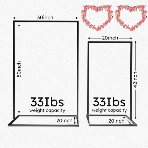 2 PCS Wedding Welcome Sign Stand, 50" & 42" Wedding Sign Holder, with Leather Straps, Holds Welcome Signs, Photos, Seating Charts, Directional Signs, for Wedding, Party, Stores, Exhibitions in Saudi Arabia