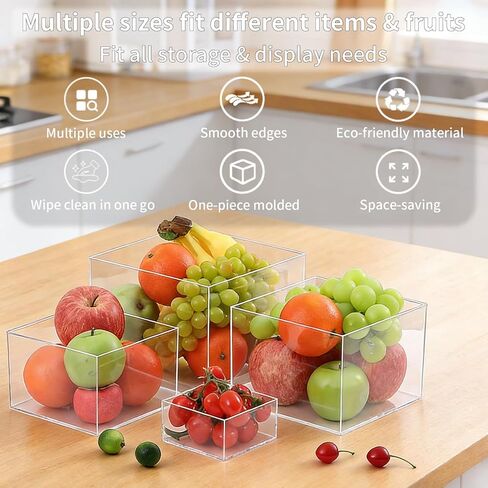 6 Pcs Clear Buffet Risers and Stands, Stackable Acrylic Food Risers for Buffet Table with Hollow Bottoms, Acrylic Riser Display Stands for Party, Wedding, Food Display, Collectibles, Catering Supplies Buffet Display(8" 7" 6" 5" 4" 3") in Saudi Arabia