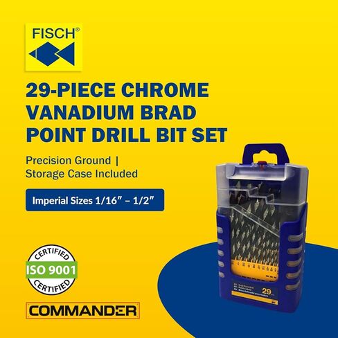 لقم براد من خشب الفاناديوم الكروم من فيش، مجموعة مكونة من 29 قطعة، مقاسات إمبراطورية 1/16-1/2 بوصة، FSF-364757 in Kuwait