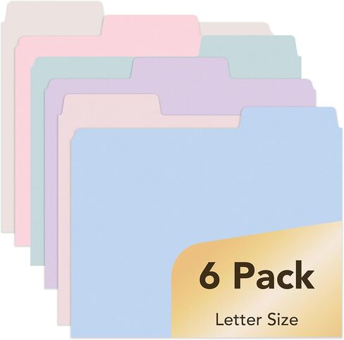 Mr. Pen- Pastel Poly File Folders, 1/3 Cut Tab, 6 Pack, Letter Size, Colored File Folders, Letter File Folders, Color Folders, Office File Folders, Office Supplies File Folders, File Folder in Kuwait