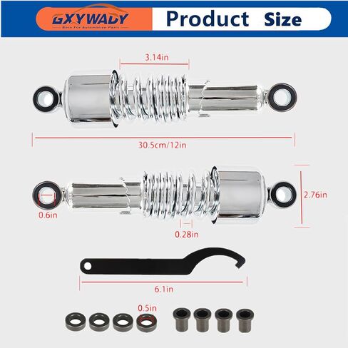 GXYWADY Motorcycle 10.5 Chrome Rear Shocks Absorbers 267mm Rear Suspension Replacement for Sportster 883 1200 in Saudi Arabia