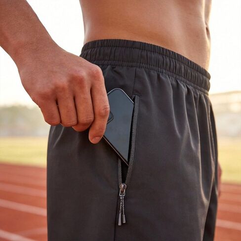 Men's Stretchy Athletic Shorts 100D Polyester Lightweight Durable for Outdoor Sports & Gym in Saudi Arabia