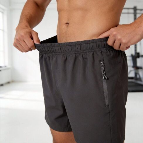 Men's Stretchy Athletic Shorts 100D Polyester Lightweight Durable for Outdoor Sports & Gym in Saudi Arabia