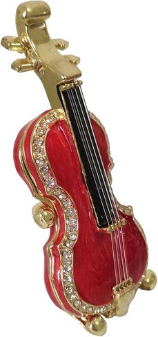 Violin Trinket Box Jewelry Box Hand Painted Decorative Box with Hinged Lid Ring Earring Holder Table Figurine Collectible in Kuwait