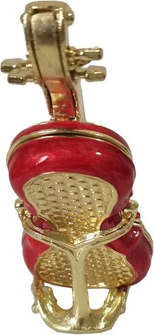 Violin Trinket Box Jewelry Box Hand Painted Decorative Box with Hinged Lid Ring Earring Holder Table Figurine Collectible in Kuwait
