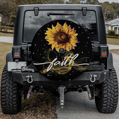 VanLich Shop Floral Jesus Christian Spare Tire Cover with or Without Backup Camera Hole, Jesus tire Cover in Saudi Arabia