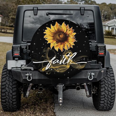 VanLich Shop Floral Jesus Christian Spare Tire Cover with or Without Backup Camera Hole, Jesus tire Cover in Saudi Arabia