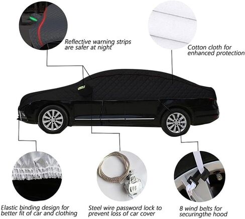 غطاء حماية سيارة Hail مبطن مخصص مناسب لسيارة Ford Edge 2015-present، واقي حائل السيارة، حماية شديدة التحمل مقاومة للماء في الهواء الطلق في جميع الأحوال الجوية in Saudi Arabia